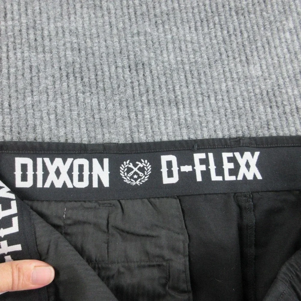 DIXXON Shorts Mens 36 Black Chino Cotton Spandex Drawstring Elastic 36x11.5* NWT